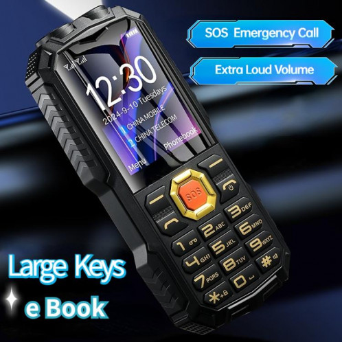 Téléphone robuste Q7+ 4G pour aînés, 1,77 pouces, 16 800 mAh, 21 touches, SOS, FM, réseau : 4G, double SIM (noir) SH001A1882-010